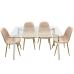 Dining Table Alexandra House Living Grey Transparent Crystal 140 x 75 x 80 cm