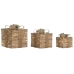 Adorno Natalício DKD Home Decor Natural 25 x 25 x 25 cm (3 Peças)