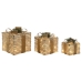 Kerstversiering DKD Home Decor Wit Gouden Natuurlijk 25 x 25 x 25 cm (3 Onderdelen)