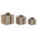 Kerstversiering DKD Home Decor Wit Gouden Natuurlijk 25 x 25 x 25 cm (3 Onderdelen)