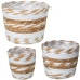 Conjunto de vasos Alexandra House Living Branco Rotim Fibra natural 3 Peças