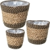 Conjunto de vasos Alexandra House Living Castanho Rotim Fibra natural 3 Peças