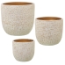 Set of Planters Fijalo White Golden Ceramic 3 Pieces