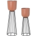 Conjunto de vasos Alexandra House Living Terracota Metal 2 Peças