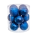 Boules de Noël Bleu Plastique Ø 8 cm 19,5 X 19,5 X 22 CM (12 Unités)