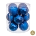 Boules de Noël Bleu Plastique Ø 8 cm 19,5 X 19,5 X 22 CM (12 Unités)