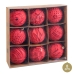 Bolas de Natal Vermelho Plástico Ø 8 cm 24 x 24 x 8 cm (9 Unidades)