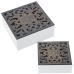 Set decoratieve dozen Alexandra House Living Wit Zwart Hout 2 Onderdelen