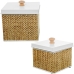 Set decoratieve dozen Alexandra House Living Wit Bruin Hout 2 Onderdelen