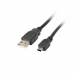 Cable USB a Mini USB Lanberg CA-USBK-10CC-0018-BK 1,8 m Negro 1,8 m