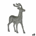 Decorative Figure Christmas Reindeer Glitter White Silver Plastic 15 x 45 x 30 cm (8 Units)