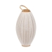 Lanterna Bege Natural Bambu Cristal 38 x 38 x 70 cm