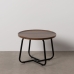 Centre Table Brown Black Iron MDF Wood 50 x 50 x 38 cm