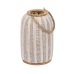 Lanterna Bege Natural Bambu Cristal 20 x 20 x 33 cm