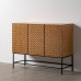 Credenza MARIGNI Nero Naturale Ferro Legno MDF 121,5 x 42,5 x 93,5 cm