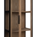 Stand Espositore ORLEANS Nero Naturale Cristallo Ferro Legno MDF 61 x 40 x 196 cm