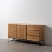 Credenza MARIGNI Nero Naturale Ferro Legno MDF 160 x 42,5 x 79 cm