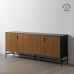 Credenza ORLEANS Nero Naturale Ferro Legno MDF 204 x 40 x 81,5 cm