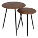 Side table LAGOM Black Beige Iron Rubber wood 50 x 50 x 60 cm