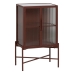 Display Cabinet With Double Glass Doors Tile Crystal Iron 70 x 36 x 143 cm