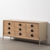 Credenza AIKO Crema Naturale Ferro Legno MDF 148 x 38 x 66 cm