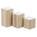 Κηροπήγιο Μπεζ Bamboo Ξύλο MDF 10,5 x 10,5 x 10,5 cm