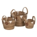 Multi-purpose basket White Natural Natural Fibre 21 x 21 x 15 cm (3 Pieces)