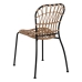 Dining Chair Black Natural Steel 51 X 58 X 87 CM