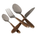 Cutlery Brown Silver Stainless steel ABS 19 x 8 x 27 cm 24 Pieces