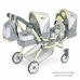 Poppenwagen Decuevas Pipo  Dubbel 45 x 100 x 81 cm