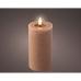 LED Candle Lumineo Brown Ø 7 x 15 cm Flame effect