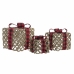 Boîte Cadeau DKD Home Decor Noir Rouge Naturel Jute Tartan 26 x 26 x 31 cm (3 Pièces)