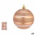 Set de Bolas de Navidad Círculos 8 cm Cobre PVC (12 Unidades)