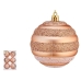 Set de Bolas de Navidad Círculos 8 cm Cobre PVC (12 Unidades)