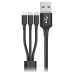 Kábel USB na Micro USB, USB-C a Lightning Goms Čierna 1, 2 m