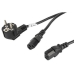 Cable de Alimentación Lanberg SCHUKO CEE 7/7 A 2X IEC320 C13 Negro