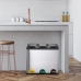 Recycling prullenbak Kitchen Move Zoe Zilverkleurig Met pedaal