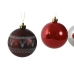 Bolas de Natal Home ESPRIT Vermelho Prateado Polietileno 21,5 x 21,5 x 22,5 cm (15 Peças)