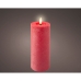 LED Candle Lumineo Red Ø 7 x 19 cm Rustic (AAA)