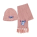 Gorro e Cachecol Stitch Cor de Rosa