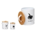 Conjunto de Potes 3 Peças Branco Natural Bambu