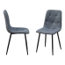 Silla Romimex Negro Gris Metal Tela Madera MDF 53 x 89 x 43 cm