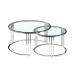 Tables set Romimex Silver Stainless steel Tempered glass 2 Pieces