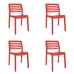 Garden chair Garbar Wind Red polypropylene 50 x 78 x 54 cm (4 Units)