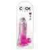 Dildo Pipedream King Cock Clear TPE Cor de Rosa