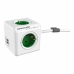 Kockast razdelilnik Allocacoc Powercube Extended 1402 Modra 1,5 m 4 izhoda USB