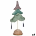 Árbol de Navidad Poliéster Turquesa Plateado Madera 12 x 43 x 22 cm (4 Unidades)