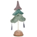 Kerstboom Polyester Turkoois Zilverkleurig Hout 12 x 43 x 22 cm (4 Stuks)