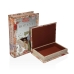 Jogo de Caixas Decorativas Versa Botany Tela Madeira MDF Livro 7 x 21 x 30 cm