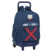 Mochila Escolar com Rodas Munich Spike Azul Marinho